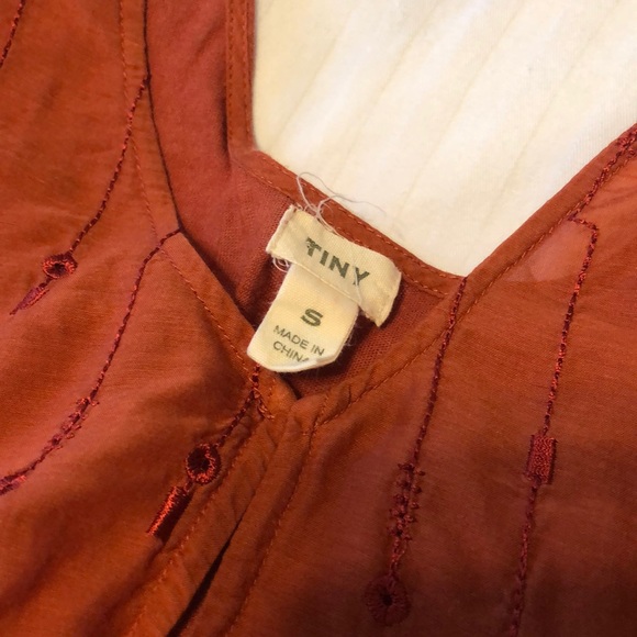 Anthropologie Rust eyelet and embroidery knit top - Picture 6 of 6